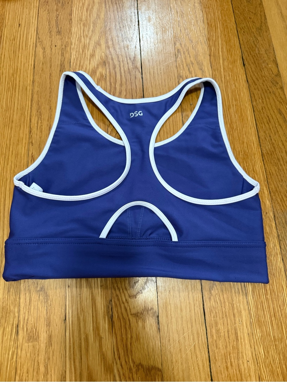 DSG Navy/Indigo Sports Bra with White Trim Racerback